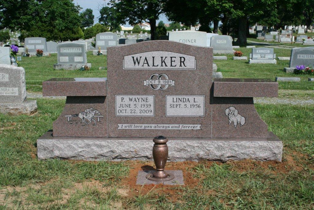Granite memorial bench made as a cremation memorial