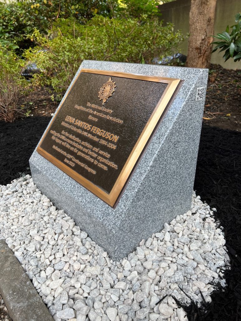 The Lena Ferguson memorial in granite
