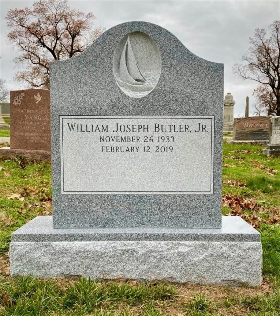 Upright granite memorial lettered for the Butler family